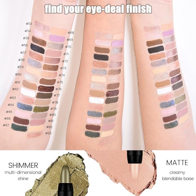 Kaely Cream Eye Shadow Sticks, Evergreen Shimmer Eyeliner Pencil Eyeshadow Palette Makeup, Eye Highlighter Brightener Stick for Older Women Waterproof Pigmented, sombras para ojos, New-67