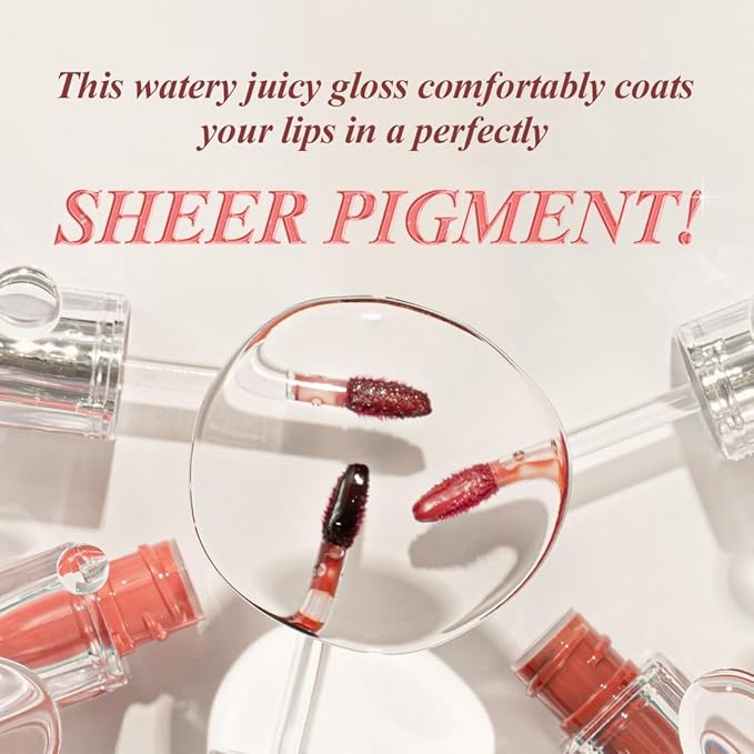 TIRTIR Waterism Tinted Lip Gloss #02 Merry Coral, 0.14 Fl Oz – Kiss Ready Lipgloss, 12H Long Lasting Non Sticky Natural Tinted Glow Korean Multiuse Cheek and Lip Tint for Women gift