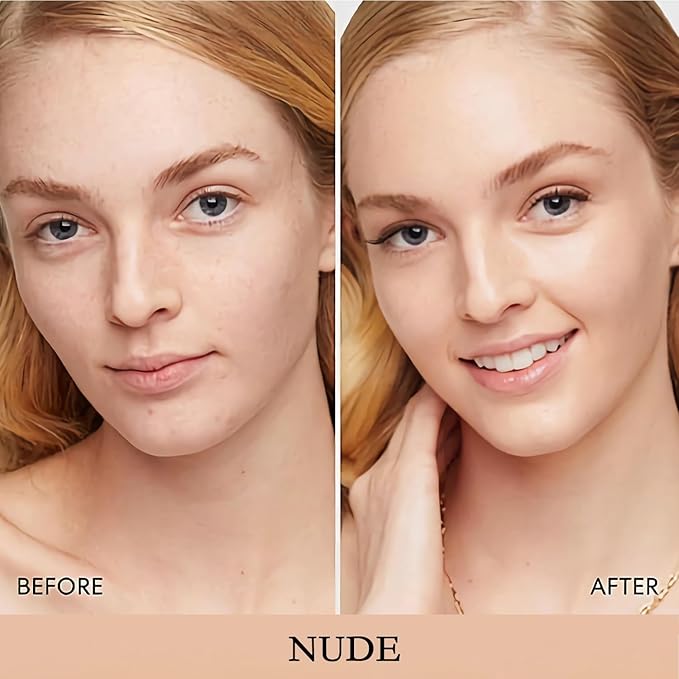 Air Cushion CC Cream Mushroom Head Cushion Foundation, BB Cream Face Makeup for Mature Skin Moisturizing Concealer Brighten Long-Lasting, Even Skin Tone for All Skin Types (2 PCS Nude)