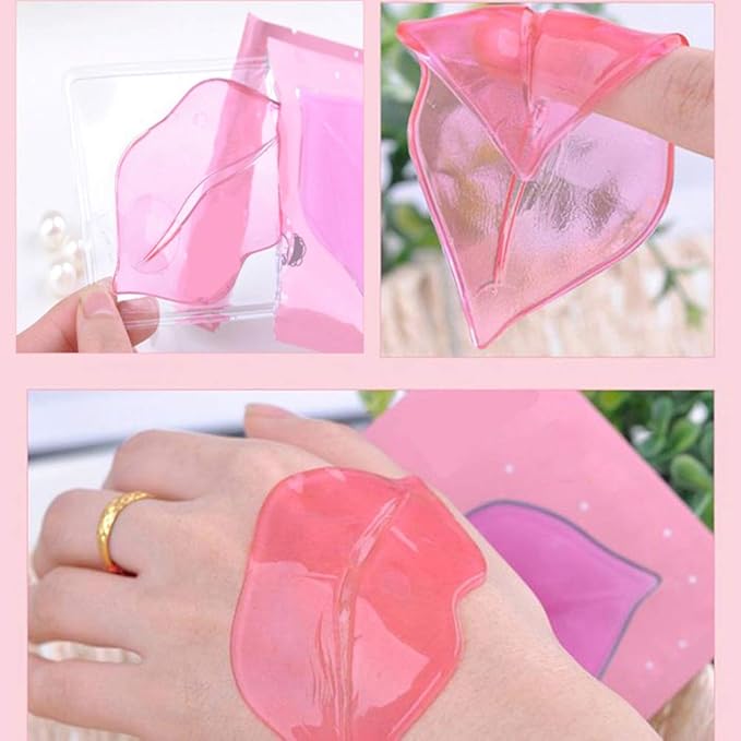 Lip Masks Sheet Moisturizing Crystal Collagen Gold Under Eye Mask Gel Anti-Aging Eye Patches Dark Circle Remover 30 Packs with Box,Gold