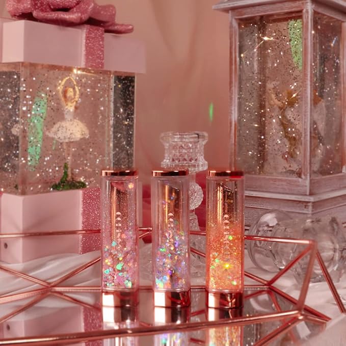 Sparkle Cute Changes Color Lip Balm #03 Swan Lake｜Colored Lip Cream Lip Gloss, Glitter Lip Care Lip Pack Birthday Gift Glitter Gift Sequin Shiny Spangle Lipbalm crema de labios de color