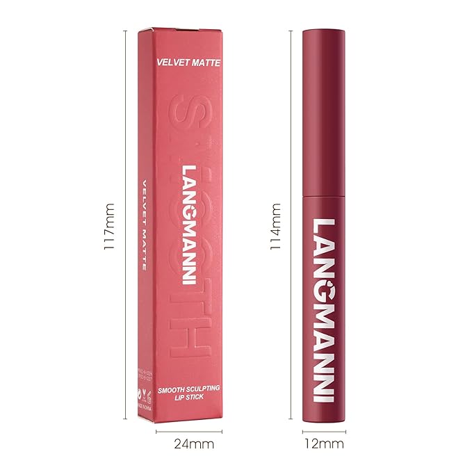 Jolilab 2Pcs Velvet Matte Lipstick Nude Matte Soft Dark Color Stick High Pigmented Long-Lasting Waterproof Lip Stick Lip Balm Beauty Cosmetics Gift for Girls and Women（09#+10#