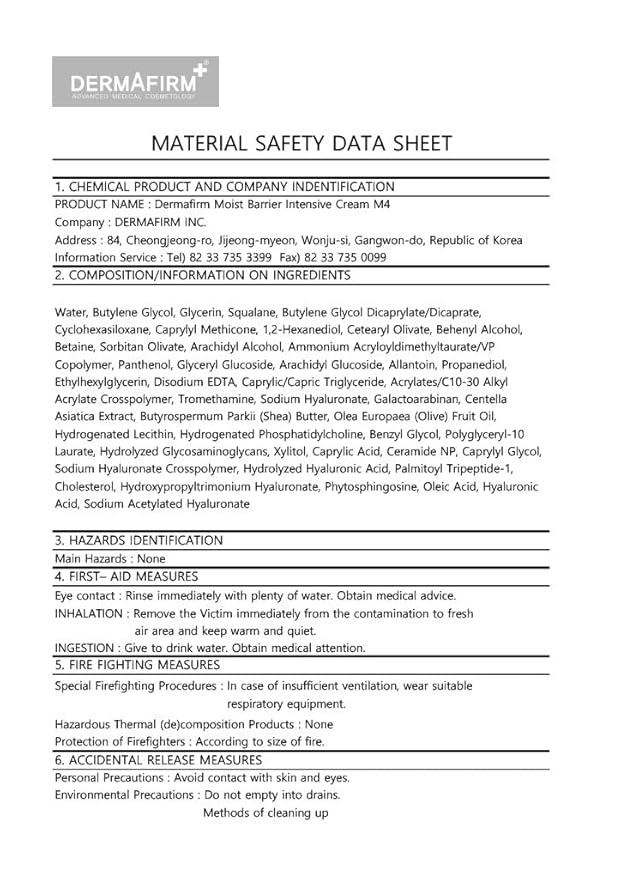 Dermafirm Moist Barrier Intensive Moisturizer Face Cream M4 | Korean Face Moisturizer Face Lotion for Hydration & Nourishment w/Ceramide, Peptide & Collagen | No Animal Trials No Paraben 1.69 fl oz