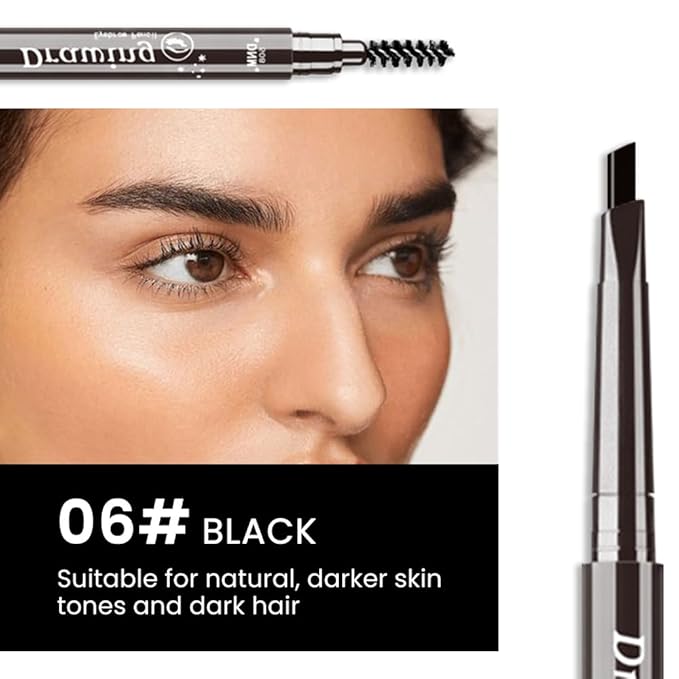 evpct Eyebrow Stencils Kit for Women Shaping, Eyebrow Shaper Makeup Kit, Eye Brow Stencil Shaper Tinting kits for Women, with Eyeliner, Eyebrows Pencil, Pomade, Brush and 10 Stencils, Kit-01# EBONY