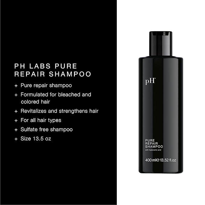 pH PURE HAIR Repair Moisturizing Shampoo 13.5 Oz - Hydrating Shampoo for Dry, Damaged & Color-Treated Hair - Revitalizing, Nourishing Formula to Restore Softness, Shine & Strength