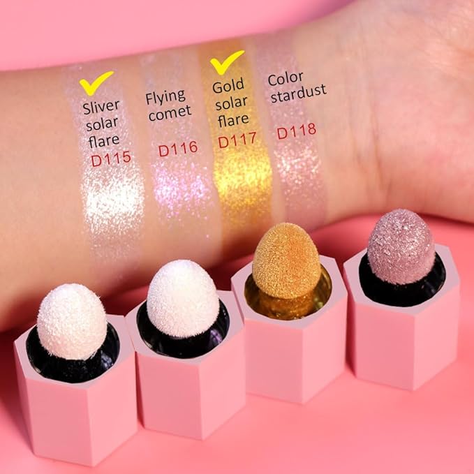 evpct Light Liquid Face Highlighter Makeup Waterproof Long Lasting Pearl White Gold Glimmer Glow Sparkly Glitter Body Shimmer Oil Liquid Luminizer Stick Highlight Illuminator for Face Body Cheeks Eye