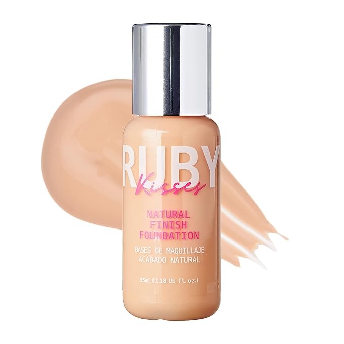 Ruby Kisses Liquid Foundation Medium Coverage, Lightweight, Natural Finish, Face Makeup for All Skin Type, Korean Makeup (Classic Ivory)