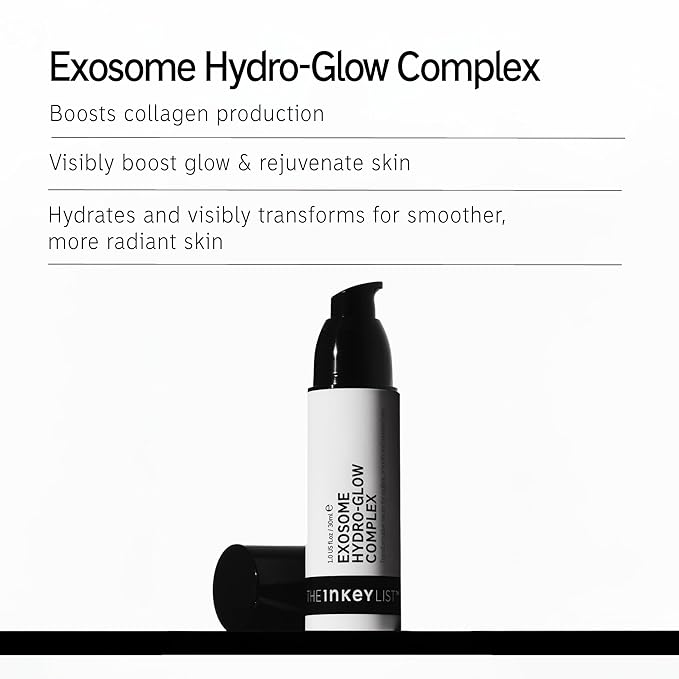 The INKEY List Exosome Hydro-Glow Complex, Boosts Collagen Production, Rejuvanating Skincare, Advanced Hydration, Suitable For All Skin Types