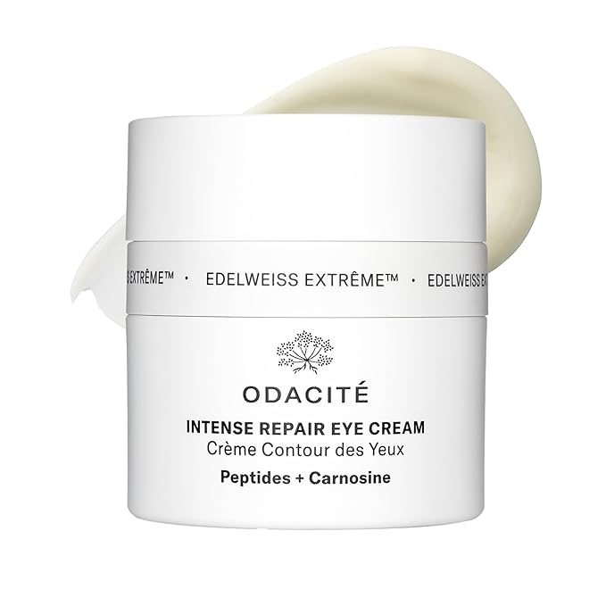 ODACITE Edelweiss Extreme Intense Repair Eye Cream - Anti-Aging Treatment with Carnosine Peptides for Youthful Eyes - Vegan Skincare - Sensitive Skin Friendly - For All Skin Types - 0.51 oz