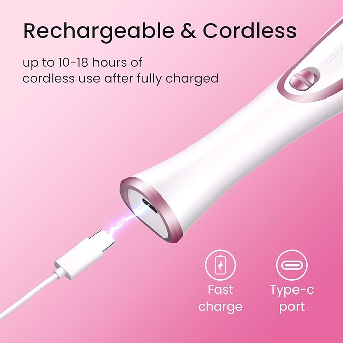 36-Piece Professional Manicure Pedicure Kit-Cordless Electric Nail File Kit,20000RPM, 11Pcs Bits,4 Speed,Rechargeable Pedicure Tool for Feet,Hand Foot Care Nail Drill Tool for Nail Grind Trim Polish