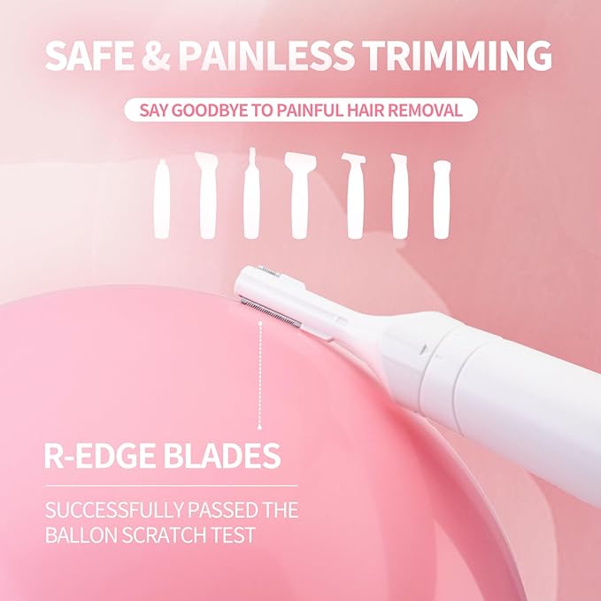7-in-1 Electric Razor for Women - Painless Facial Hair Removal & Bikini Trimmer, Nose Eyebrow Pubic Hair Shaver with Replaceable Razors, Waterproof Women's Grooming Kit & Electric Shaver