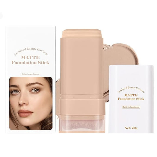 Beauty Balm Serum Boosted Skin Tint, Dual-Ended Eraser Foundation Stick with Brush, Full Coverage Cream Korean Makeup, Long-Lasting Stick for Smooth, Flawless Finish (#2 Nature)