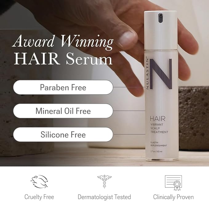 NULASTIN Hair Serum - HAIR Vibrant Scalp Treatment - Promote Scalp Care & Thicker Looking Volume in Thinning Hair - With Keratin & Peptides to Help Minimize Visible Shedding (1.7 Oz)