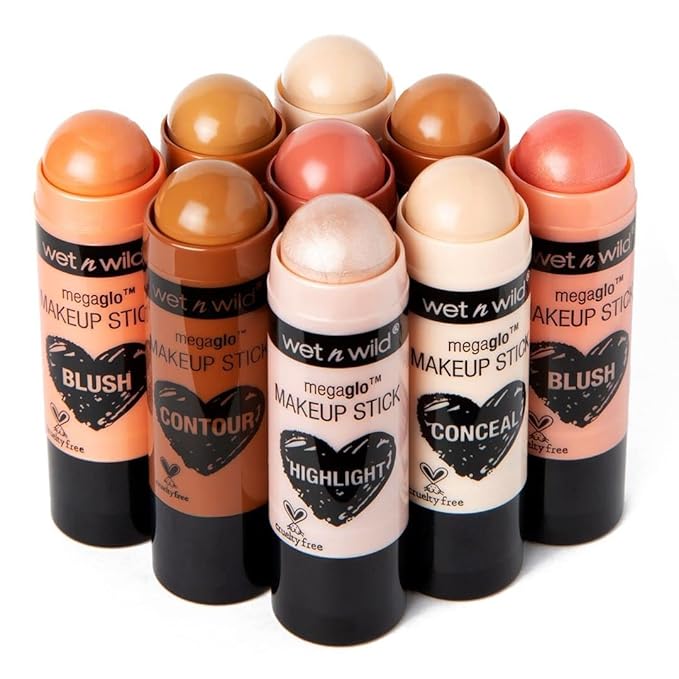 wet n wild MegaGlo Makeup Stick, Buildable Color, Versatile Use, Cruelty-Free & Vegan - Nude For Thought (Pack of 2)