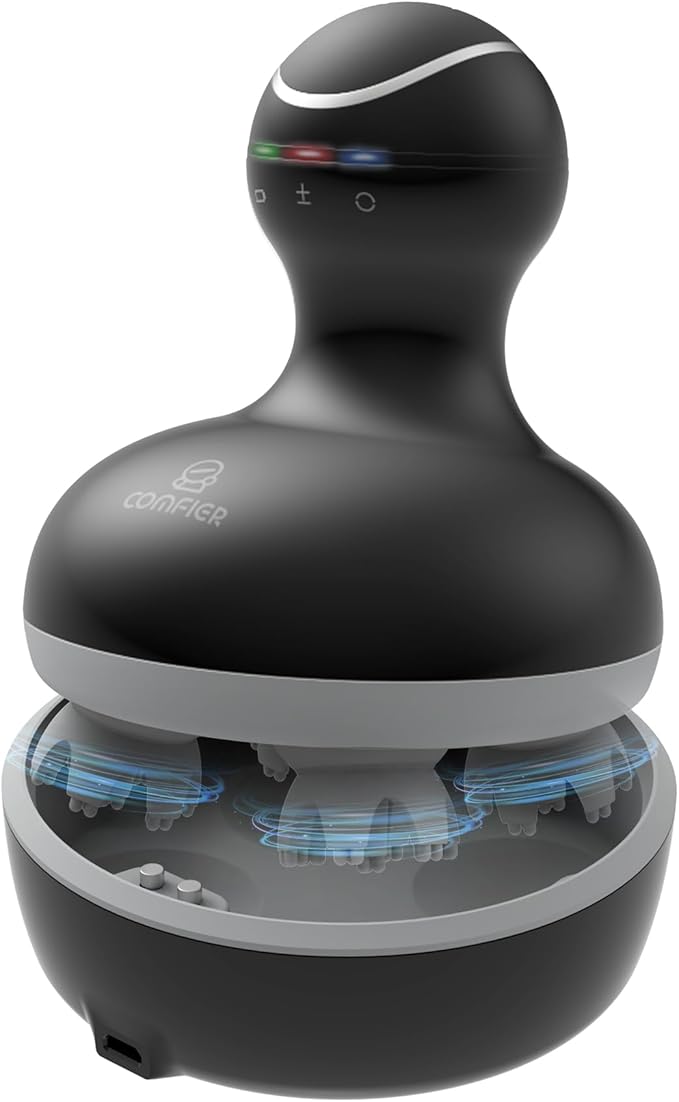 COMFIER Electric Scalp Massager, Waterproof Head Massager with Mutlti-Modes Vibration, Handheld Portable Head Scratcher for Hair Growth, Dog Cat Massager for Deep Clean and Stress Relax