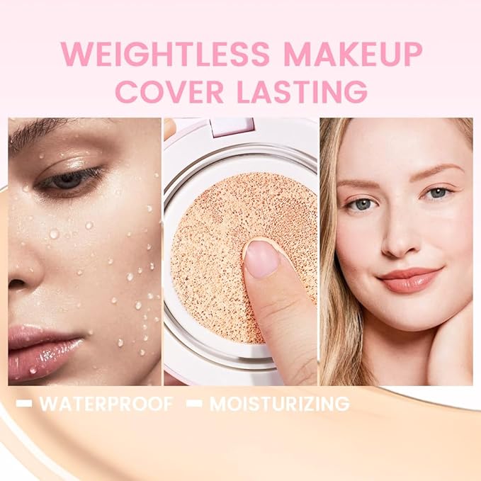 Nuder Cushion Foundation,Fair Ivory for Light & Medium With Neutral Skin Tone,Long-Lasting,Lightweight,Flawless Coverage,Dewy Finish,Concealing Redness,Blemishes and Under-eye Bags for All Skin Types