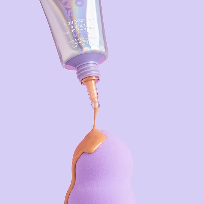 Naked Sundays BeautyScreen™ SPF 50 Mineral Peptide Foundation Tint – 2-in-1 Skin Tint & Mineral Sunscreen | Radiant, Buildable Coverage, Acne-Safe, Infused with Peptides (10 Deep Neutral, 1.01 oz)