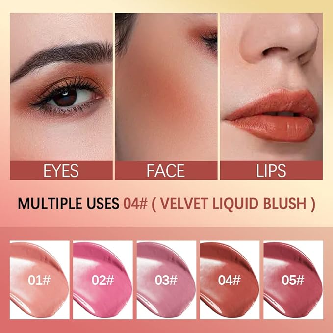 2 Colors Liquid Blush,Soft Cream Face Blush, Dewy Cheek Tint, Long Lasting Natural Matte Finish Looking,Moisturizing Lightweight Blendable Feel (01-BLISS / 03 - HOPE)