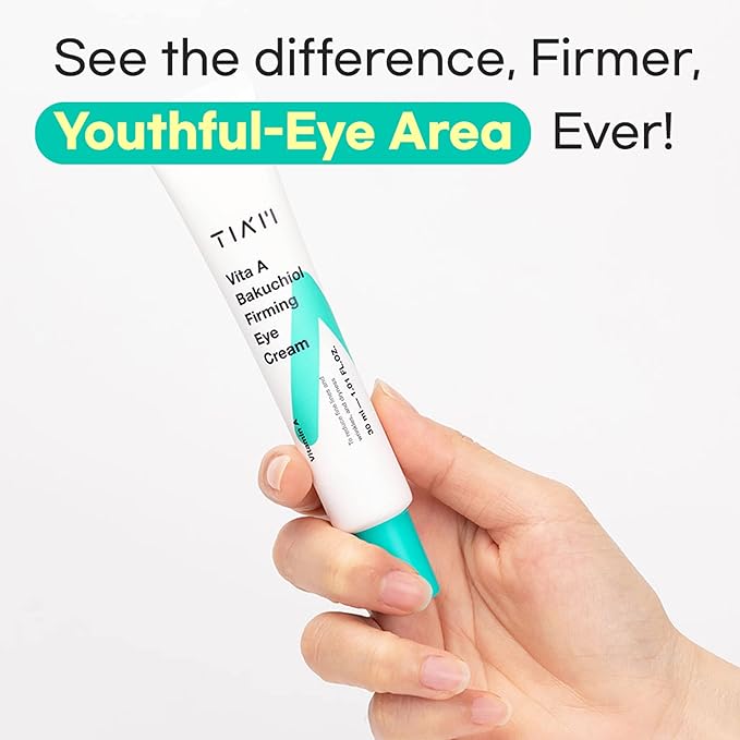 TIAM Vita A Bakuchiol Firming Eye Cream for Wrinkles, Anti-Aging, Dark Circles, and Puffiness, Fragrance-Free Under-Eye Treatment, 1.01 FL.OZ. / 30ml