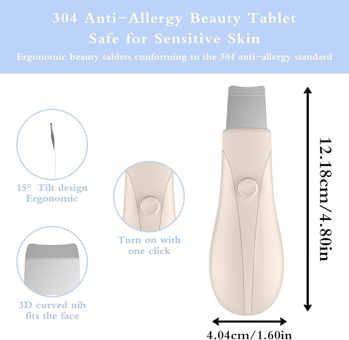 Skin Scrubber Face Spatula Skin Spatula Pore Cleaner Blackhead Remover Tools for Facial Deep Cleansing Skin Care Tool for Men and Women (Beige)