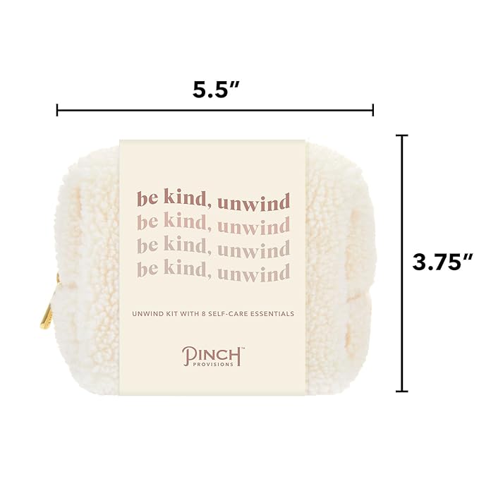 Pinch Provisions Be Kind UnWind Kit, Includes 8 Luxury Self Care and Spa Beauty Essentials, Perfect for Birthday Present, Self-Care Nights, Bachelorette, Christmas or Slumber Party Gift