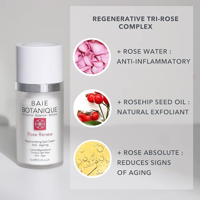 Baie Botanique Anti-Aging Eye Cream 15ml, Edelweiss Stem Cells, Low Molecular Hyaluronic Acid Multi Award Winning - 100% Natural, 70% Organic