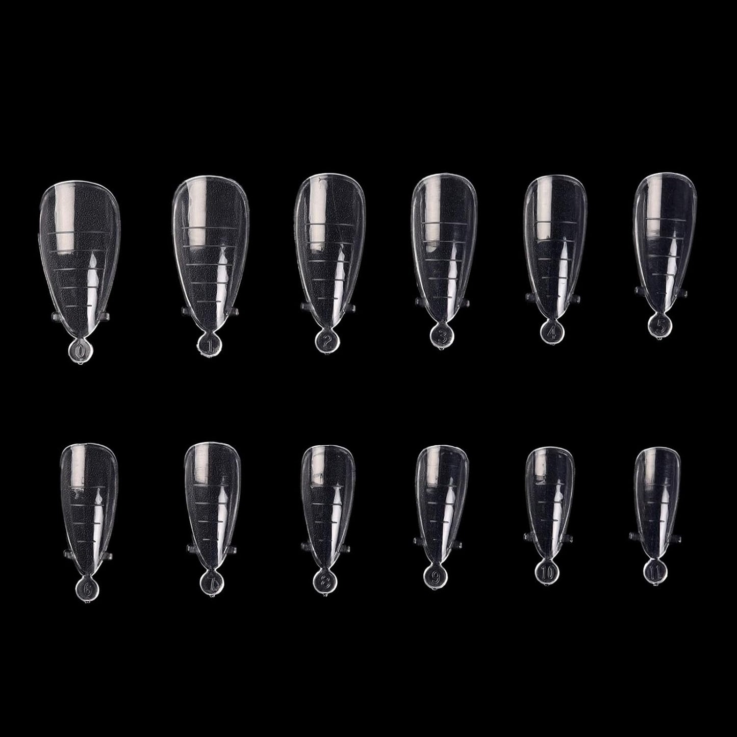 KADS 120PCS Clear Full Cover Dual Nail System Form UV Gel Acrylic Nail Art Mold Artificial Nail Tips with Scale for Extension (MODEL 8)