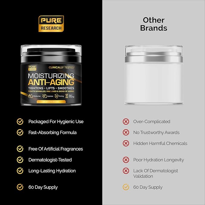 Men's Face Cream Moisturizer - Anti-Aging Cream For Men, Collagen, Retinol & Hyaluronic Acid - Day & Night - Facial Skin Care- Anti Wrinkle 1.7 oz