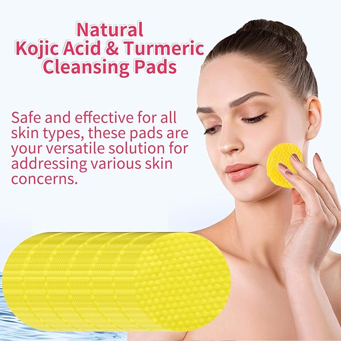 40 PCS Turmeric Kojic Acid Cleansing Pads,Turmeric and Kojic Acid Face Pads,Turmeric Kojic Acid Pads for Face