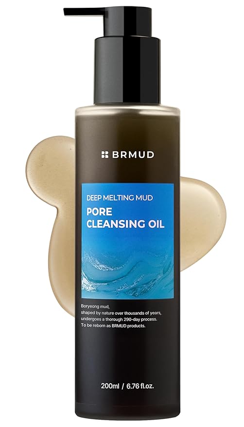 Deep Melting Mud Pore Cleansing Oil - Gentle Make Up Facial Oil Cleanser with Boryeong Mud, Sunflower Seed & 7 Fermented Oils - Vegan & Non-Comedogenic Korean Skincare (6.76 fl oz)