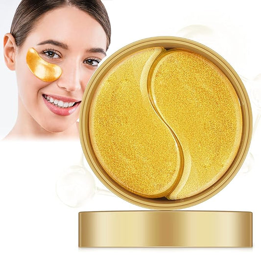 Under Eye Patches 60 Pcs,Gold Eye Mask,Puffy Eyes & Dark Circles Treatments,Improve Reduce Smooth Wrinkles,Fine Lines and Under Eye Bags,Hydrating & Moisturizing,Firm Eye Skin Care for Women and Man