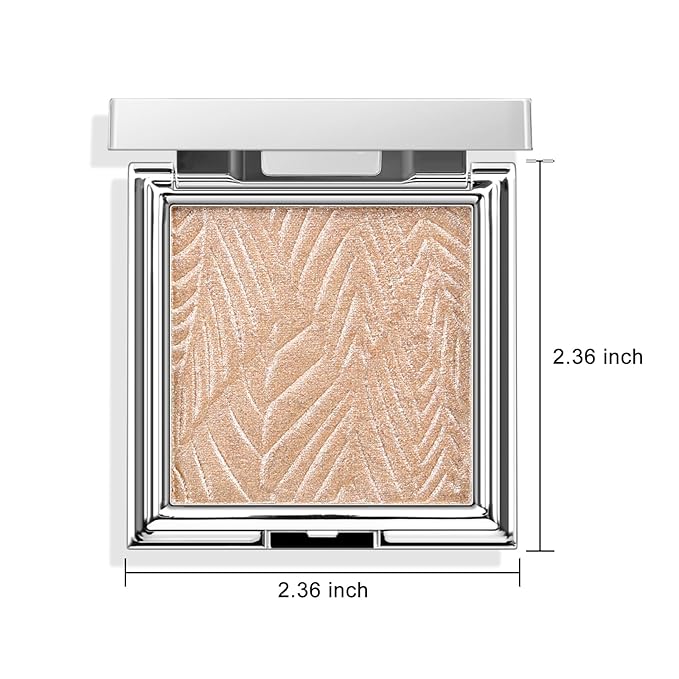 Boobeen Highlighter Makeup Highlighter Powder Palette, Shimmer Illuminator Highlight Contouring Palette Come with Mirror, Long Lasting Glow Defining the Face and Body