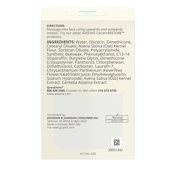 Aveeno Sensitive Skin Moisturizer Bundle, Calm + Restore Oat Gel Facial Moisturizer, 1.7 oz, & Trial Size Daily Moisturizing Cream + Prebiotic Oat, 0.5 oz, Fragrance-Free, Two Items