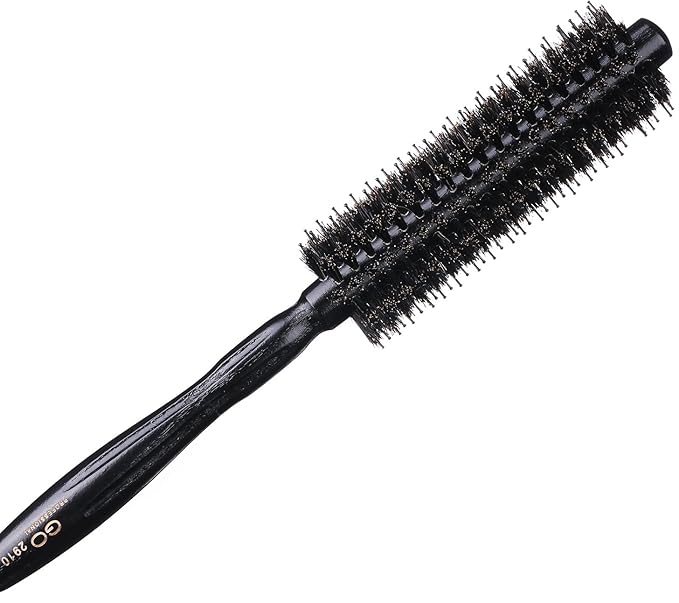 PERFEHAIR Round Brush with Natural Boar and Nylon Bristles, Small Volumizing Hair Brush- 1.7 Inch Diameter Barrel