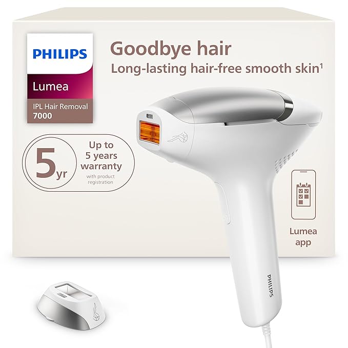 Philips Lumea 7000 Series IPL Hair Removal Device - Alternative to Laser Hair Removal, SenseIQ Technology and Lumea App, 1 Attachment for Body for Women & Men, BRI931/03