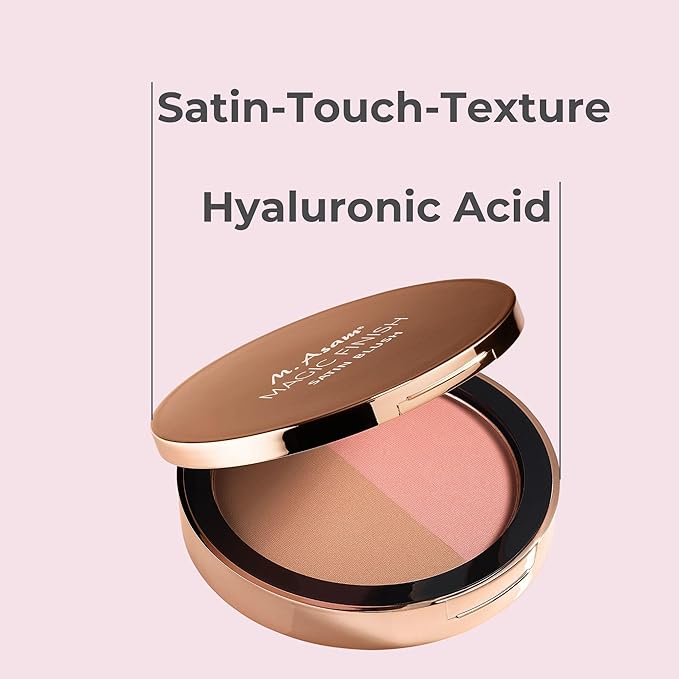 M. Asam Magic Finish Satin Blush Dark Honey & Nude Flush (0.14 Oz) – Make-Up Powder Blush For A Fresh & Radiant Look With Hyaluronic Acid & Ultra-Fine Color Pigments For Fuller Looking Cheeks