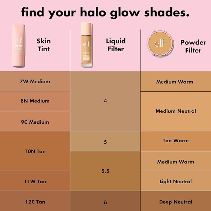 e.l.f. Halo Glow Skin Tint SPF 50, Tinted Moisturizer For Light, Buildable Coverage, Creates A Natural Glow, Vegan & Cruelty-Free, 9 Medium Cool