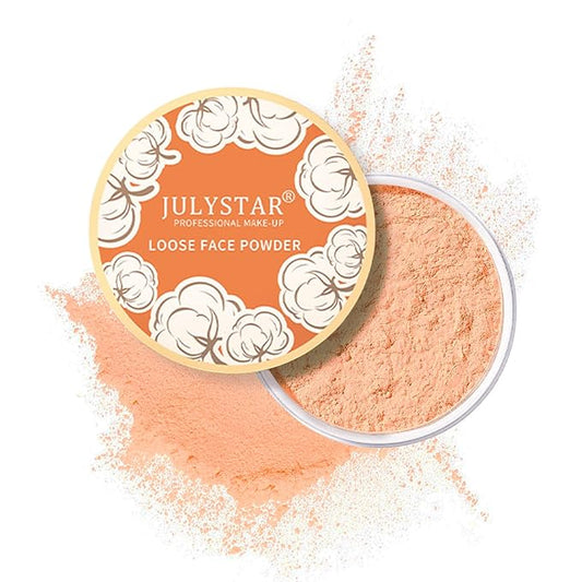 Setting Powder Loose Face Powder Matte Soft Smooth Oil Control Long Lasting Loose Setting Powder Makeup For Natural Flawless #03 Dark Skin Tone