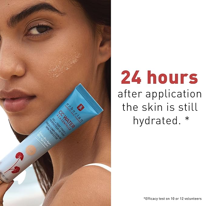Erborian CC Water with Hyaluronic Acid, Clair - Ultra-Light Aqua Gel Color Corrector with Centella Asiatica & Hyaluronic Acid - Plump, Softer & Hydrated Skin - Korean Skincare Skin Perfector - 1.3 Oz