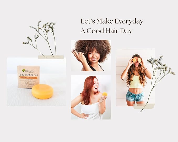 Aspen Kay Naturals Conditioner Bar, Lemongrass, 2.3 Ounce. Made With Natural & Organic Ingredients, All Hair Types including frizzy hair, Sulfate-Free, Cruelty-Free & Vegan