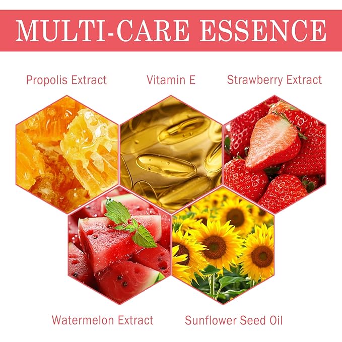 4 PCS Bee Lip Balm Lip Mask Honey Pot, Honey & Strawberry & Watermelon & Apple Lime Lip Mask Overnight Propolis Moisturizing Lip Balm with Stick, Hydrating Lip Sleeping Mask Prevention Dry & Cracked