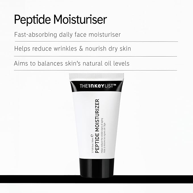 The INKEY List Peptide Moisturizer, Face Moisturizer for Dry Skin, Reduce Appearance of Fine Line & Wrinkles, Hydrate Skin, 1.69 fl oz
