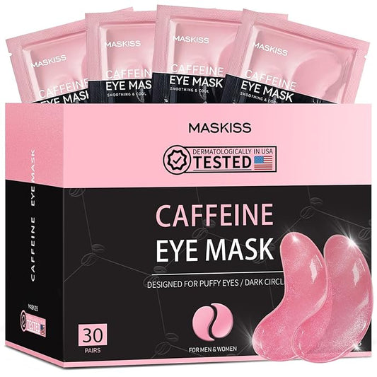 Under Eye Patches (30 Pairs), Caffeine Eye Masks for Dark Circles Puffy Eyes Undereye Bags, Collagen Eye Patches for Wrinkles and Puffiness, Skin Care Gift for Her