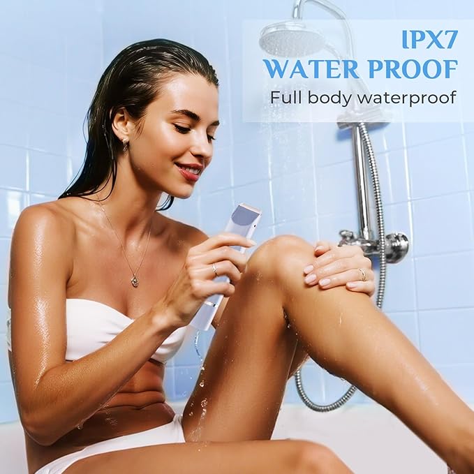 2025 New 2-in-1 Electric Bikini Trimmer for Women - Dual Head Electric Razor,Waterproof Painless Bikini Shaver, Pubic Hair Trimmer for Private Area & Body Hair, Blue