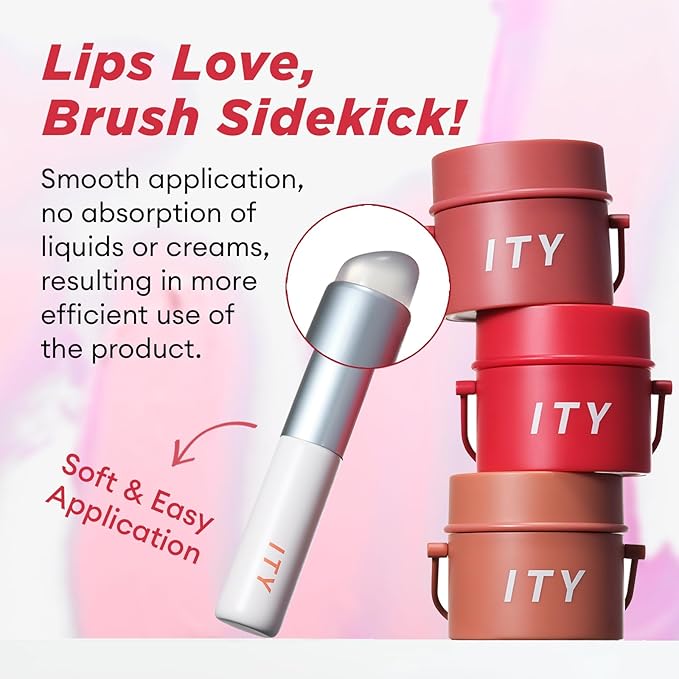 ITY Velvet Matte Finish Lip Stain-Mousse Textured Pudding Pot Lip Clay with Brush, Nude Shade, Dual-Use as Lipstick and Blush, Conceals Lip Lines, Rich Pigment, 0.21 oz (6g) in Papaya Dream