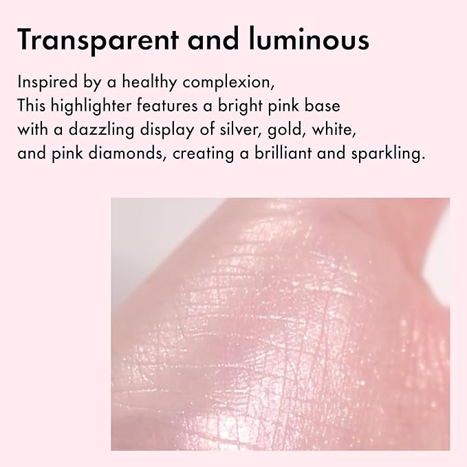 Amuse SEOUL Face Diamond Pink Diamond Highlighter | High Glossy Face Illuminator Highlighting Powder, Highlighter Makeup, Shimmer Glow, Rose & Gold Glow Highlighter, Cruelty-Free & Vegan (4.7g)