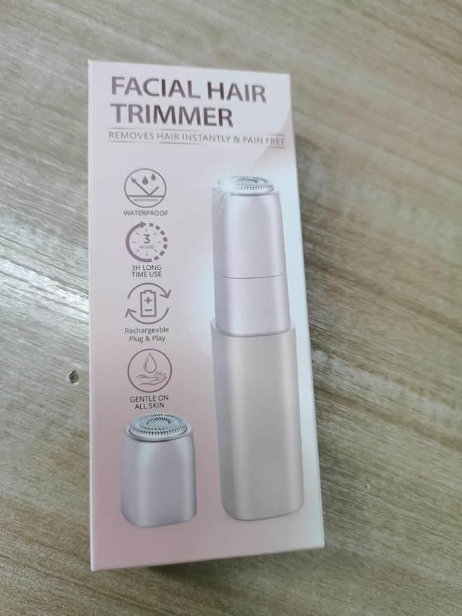 Rechargeable Facial Hair Remover for Women: Painless Mini Face Razors Shaver with 2 Replacement Heads,Electric Facial Hair Removal Device for Upper Lip, Chin & Face for Home & Travel