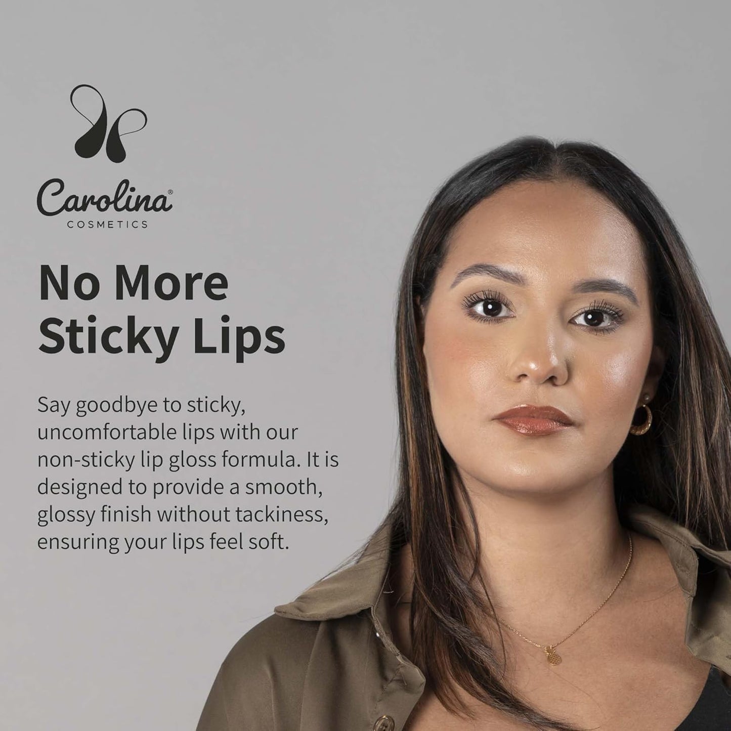 Plant-Based Non-Sticky Lip Gloss (Nude with Attitude) - Hydrating & Nourishing - Sunflower Seed Oil, Cacao & Grape Seed Oil - Gluten-Free, Vegan, Non-GMO, Paraben-Free - 5g/0.18oz