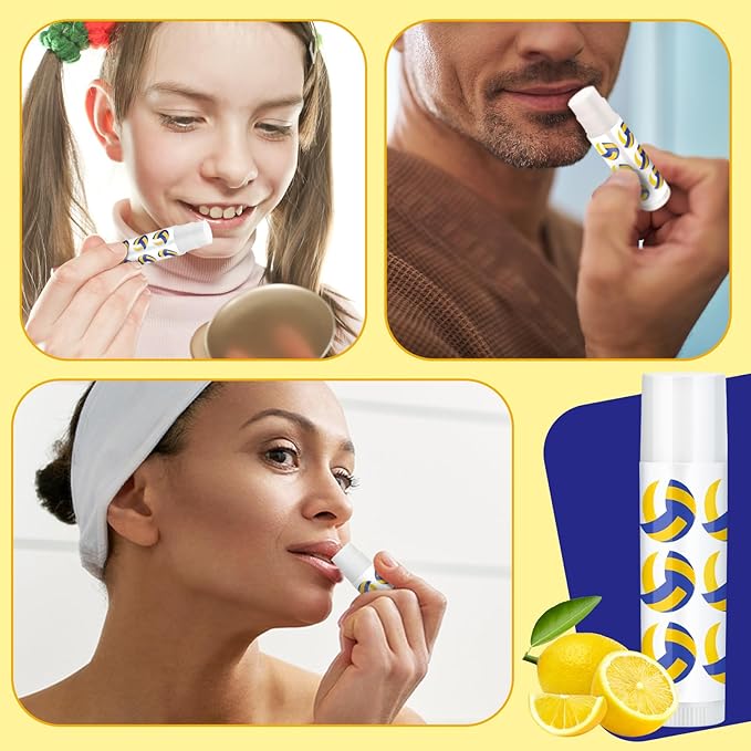 24 Pcs Volleyball Lip Balm Volleyball Team Gifts Volleyball Party Favors Volleyball Lip Balm Gift for Volleyball Team Volleyball Party Guest Supplies (Blue,white,yellow)