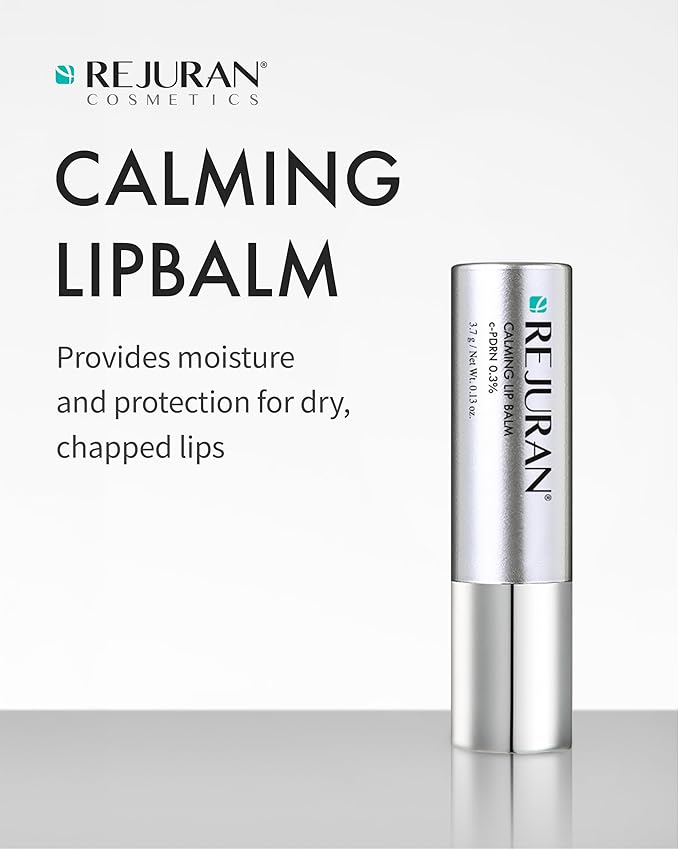 REJURAN® Calming Lip Balm, c-PDRN® – Deep Moisturizing & Soothing Care for Dry, Chapped Lips with Shea Butter & Jojoba Ester, Non-Sticky Formula & Fragrance-Free, Korean Skincare (3.7g)